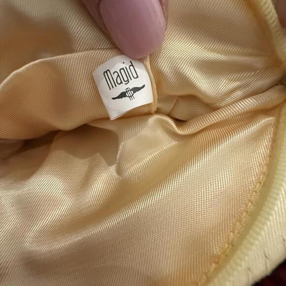 Magid Vintage Evening Bag Metallic Gold Exterior Beaded Cord Strap - Picture 6 of 8